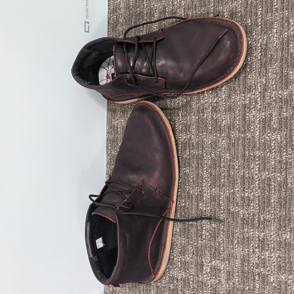 Oliberte Adibo Burgundy Red Premium Leather Shoe Chukka Boot Size 11 US EUR 44